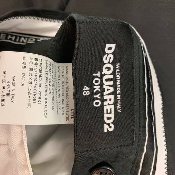 DSQUARED2 Size 32 Black Cotton Silk Button Fly Dress Pants - Picture 4 of 4